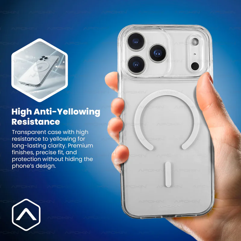 Capa Slim Apokin para iPhone 16 Pro Max Transparente com MagSafe Transparente - Imagem 5