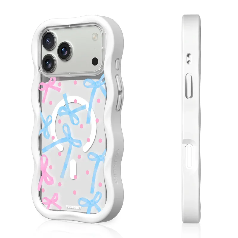 Capa Apokin Youngkit Big Wave Sweetheart para iPhone 16 Pro Max MagSafe Branco