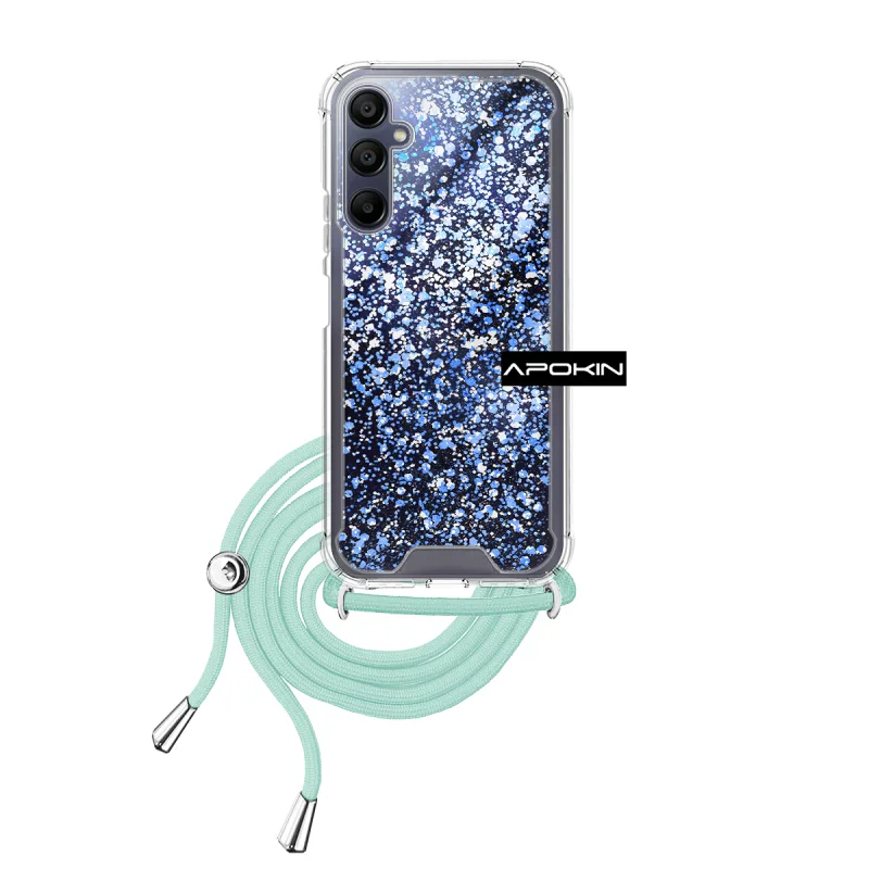 Capa de Gel Apokin para Samsung Galaxy A15 Transparente com Cordão Preto - Imagem 4