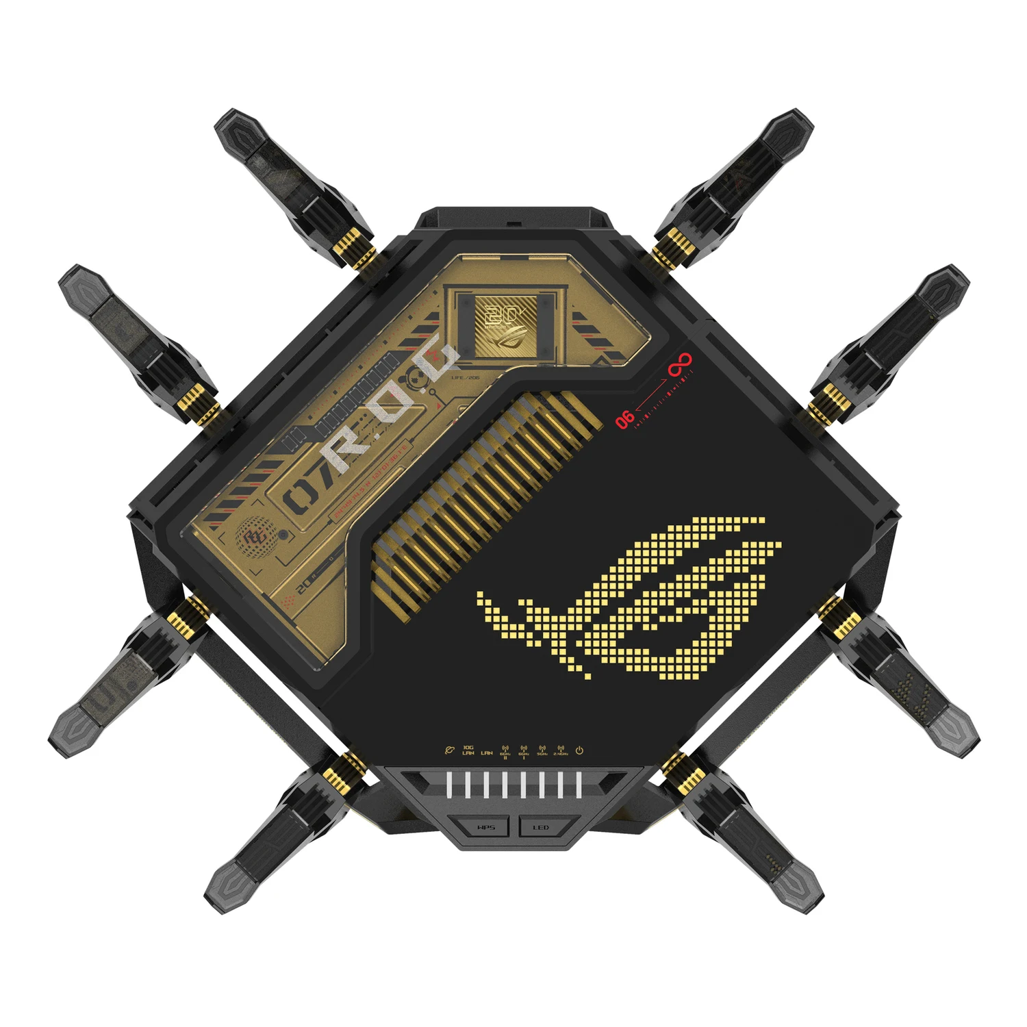Router Gaming Asus ROG Rapture GT-BE98 Wi-Fi 7 Quad-band BE25000 2x 10G - Imagem 2