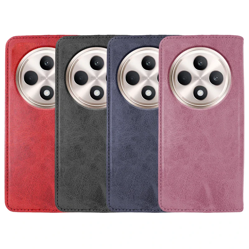 Capa Apokin para Oppo Reno 12F em Pele Sintética com Porta-Cartões Rosa - Imagem 1