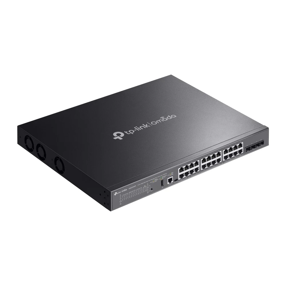 Switch de Rede Gerido L3 PoE++ TP-Link Omada SG5428XMPP 24 Portas Gigabit Empilhável 4 Slots 10G - Imagem 3