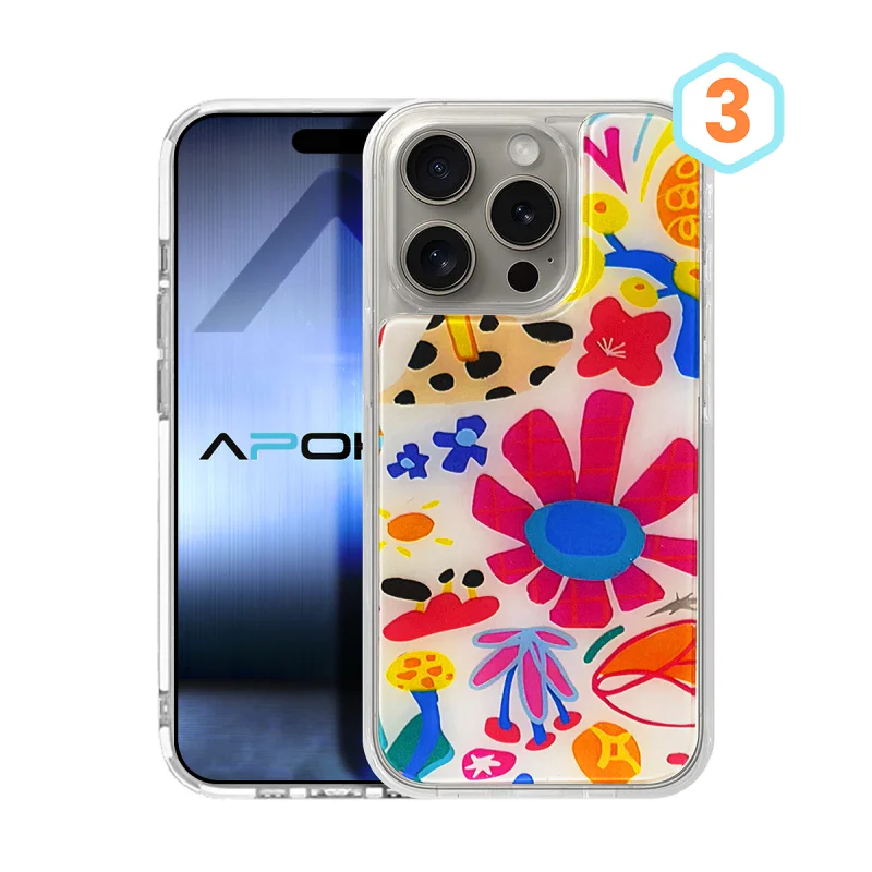 Capa Acrílica Laminada com Desenhos Apokin para iPhone 14 Pro Max Desenho 5 - Imagem 4