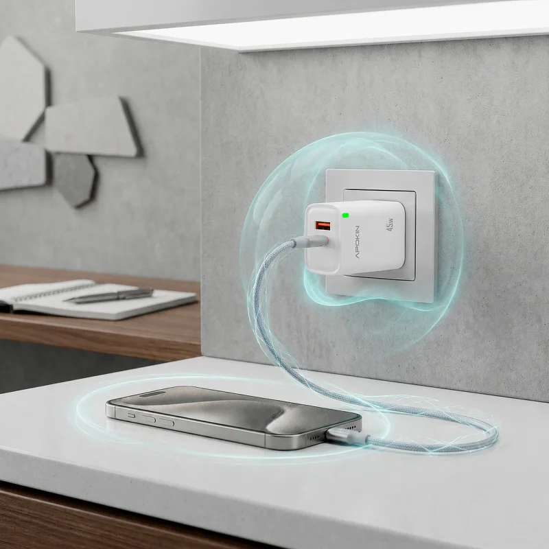 Carregador de Rede Apokin Duplo USB-C 45 W - Imagem 3