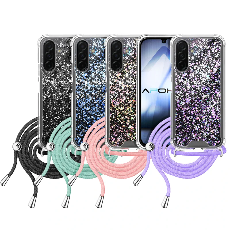Capa Apokin para Samsung Galaxy A26 e Galaxy A17 em Gel Transparente com Cordão Variedade de cores - Imagem 1
