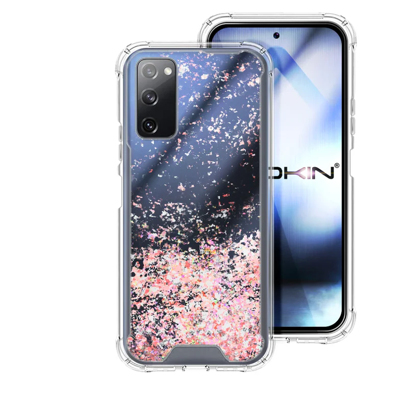 Capa Apokin para Samsung Galaxy S20 FE em Gel com Purpurina Rosa - Imagem 3