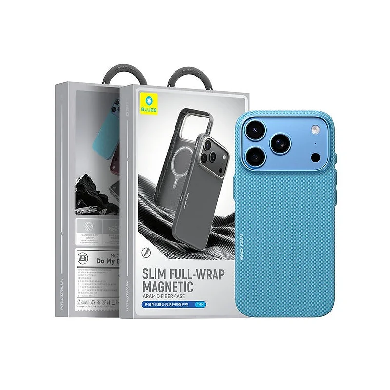 Capa Apokin BLUEO para iPhone 17 Pro / 18 Pro Magnética em Fibra de Aramida Dourado - Imagem 5