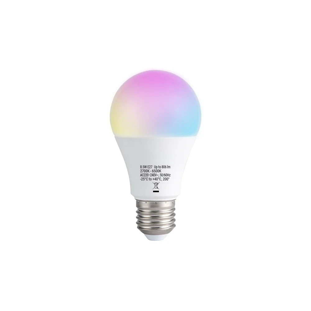 Lâmpada Inteligente Shelly Multicolor Bulb E27 Gen3 Wi-Fi e Bluetooth RGBW Regulável Pack 2 Unidades - Imagem 3