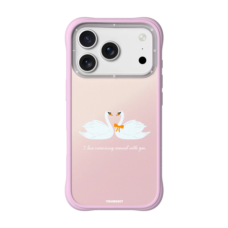 Capa Apokin Youngkit Magnética Série Beijo de Cisne para iPhone 17 Pro Max / 18 Pro Max Cisnes - Imagem 1