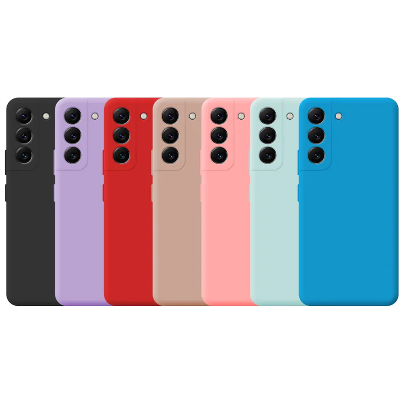 Capa Apokin para Samsung Galaxy S22 Silicone Macio com Proteção de Câmara 3D Preto