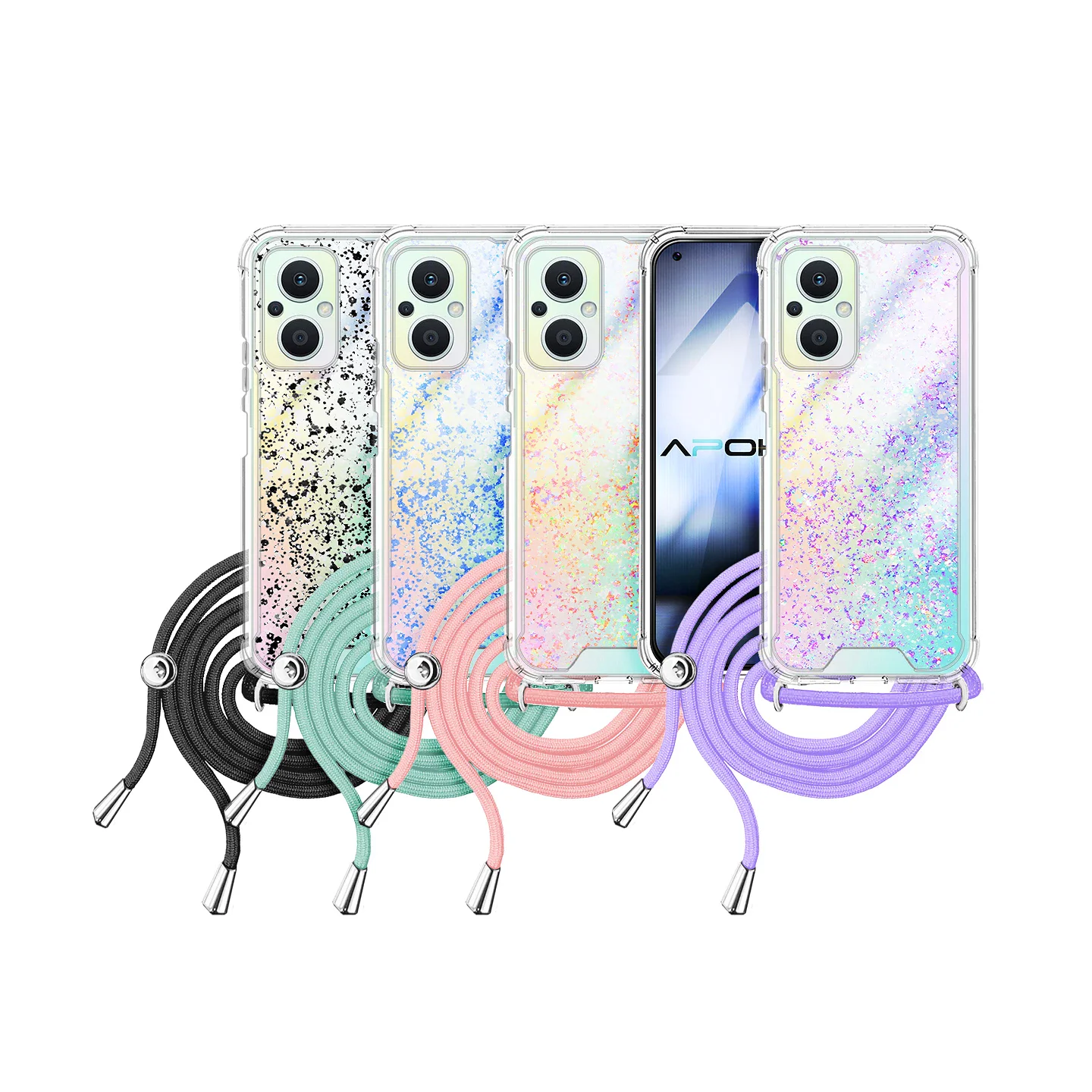 Capa Apokin para Oppo Reno 8 Lite Gel Transparente com Cordão - Imagem 1