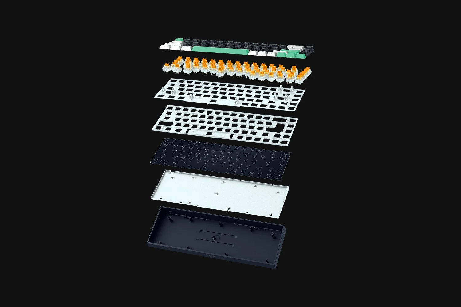Teclado Gaming Razer Reclusa X Mini 65% Hot-Swappable Switches Táteis Laranja Layout PT - Imagem 6