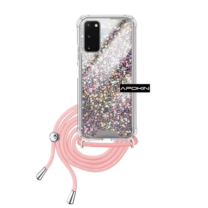 Capa Apokin para Samsung Galaxy S20 Plus Gel Transparente com Cordão Lilás - Imagem 3