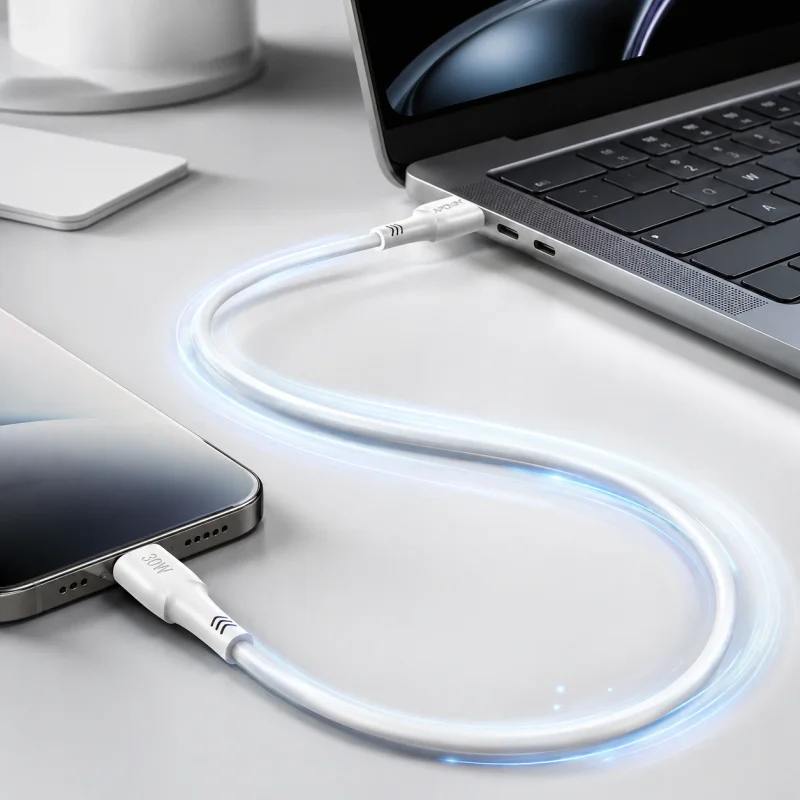 Cabo Apokin USB-C para Lightning 27 W 2 m Branco - Imagem 4