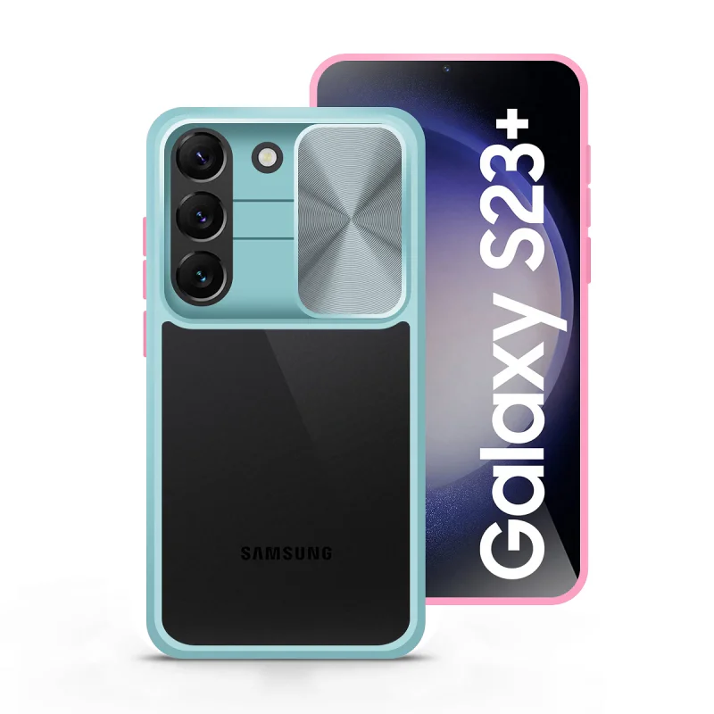Capa Apokin para Samsung Galaxy S23 Plus Antichoque Gel com Tampa Deslizante para Câmara Preto - Imagem 2