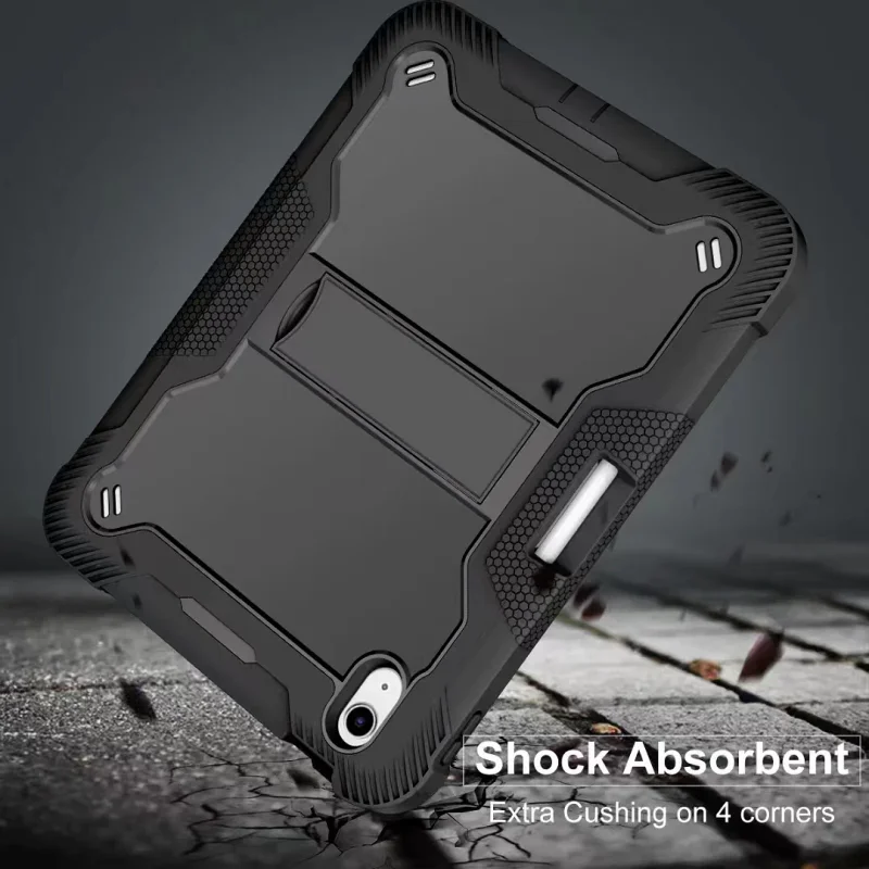 Capa Antichoque Apokin para Lenovo Tab M10 X606 10,3 polegadas com Suporte Preto - Imagem 4