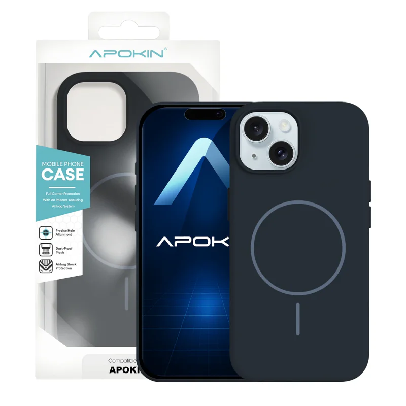 Capa Apokin Silicone Premium com MagSafe para iPhone 15 Variedade de cores - Imagem 2