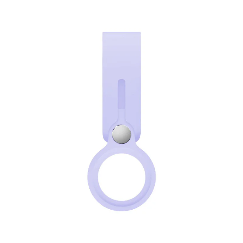 Estojo Longo de Silicone para Apple AirTag com Argola Lilás - Imagem 1