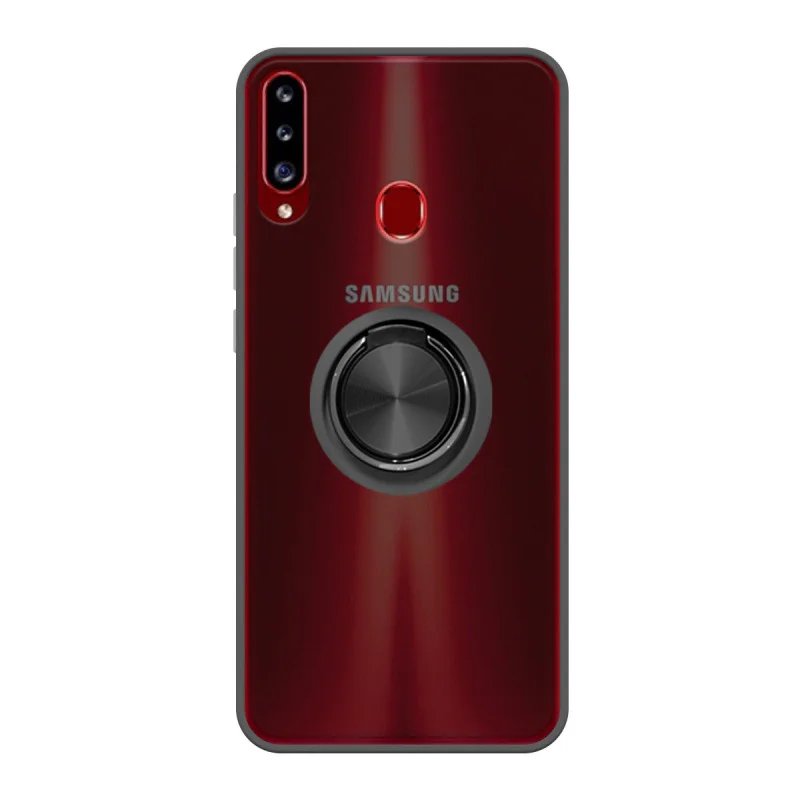 Capa Apokin para Samsung Galaxy A20s Gel com Suporte Magnético Efeito Fumado Vermelho - Imagem 3