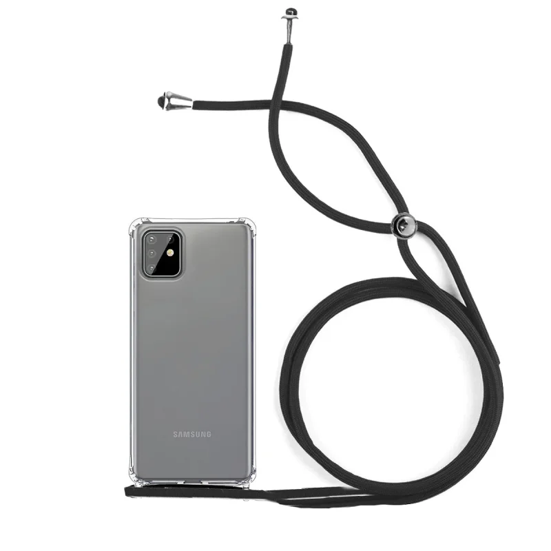 Capa de Gel Apokin para Samsung Galaxy A81 Transparente Anti-Choque com Cordão