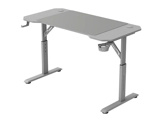 Secretária Gaming Mars Gaming MGD-ERGO120W 120x60 cm com Altura Regulável em 3 Posições e Tapete XXL Branca - Imagem 3