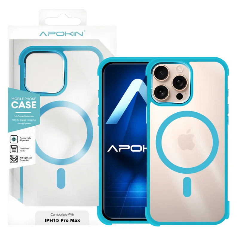 Capa Apokin de Silicone Premium com MagSafe para iPhone 15 Pro Max Azul Marinho - Imagem 5
