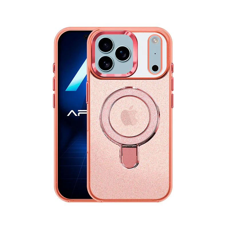 Capa Apokin para iPhone 17 Pro Max com Purpurina e Anel MagSafe Branco - Imagem 5
