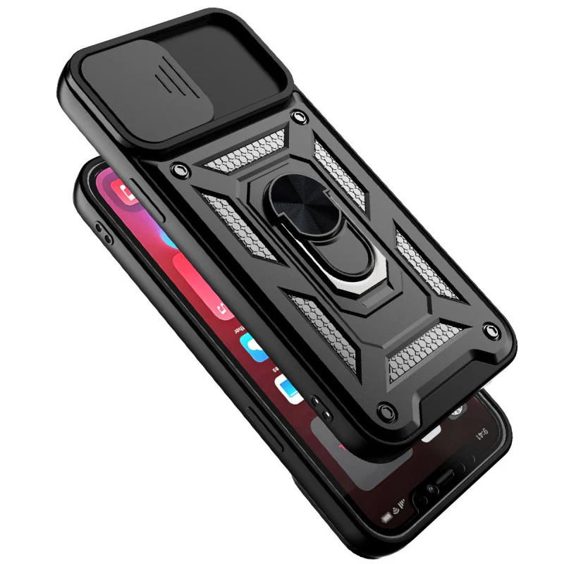 Capa com Anel e Proteção Deslizante da Câmara Samsung Galaxy M52 Preta Azul - Imagem 2