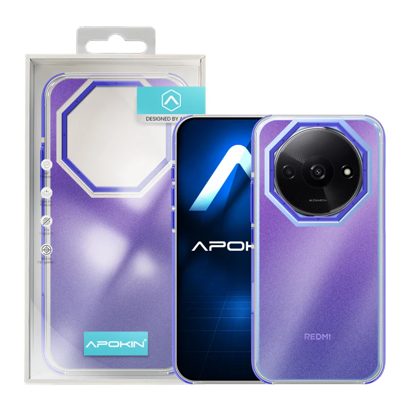 Capa Apokin para Xiaomi Redmi A3 Acrílica Rígida com Purpurina Preto - Imagem 4