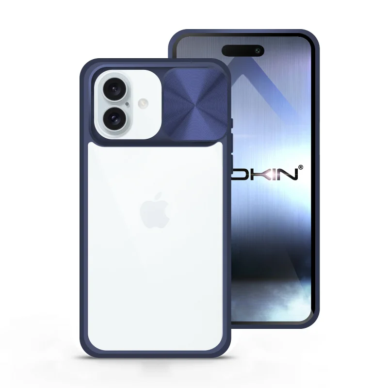 Capa Apokin iPhone 16 Plus Gel Anti-Choque com Tampa Deslizante Azul turquesa - Imagem 3