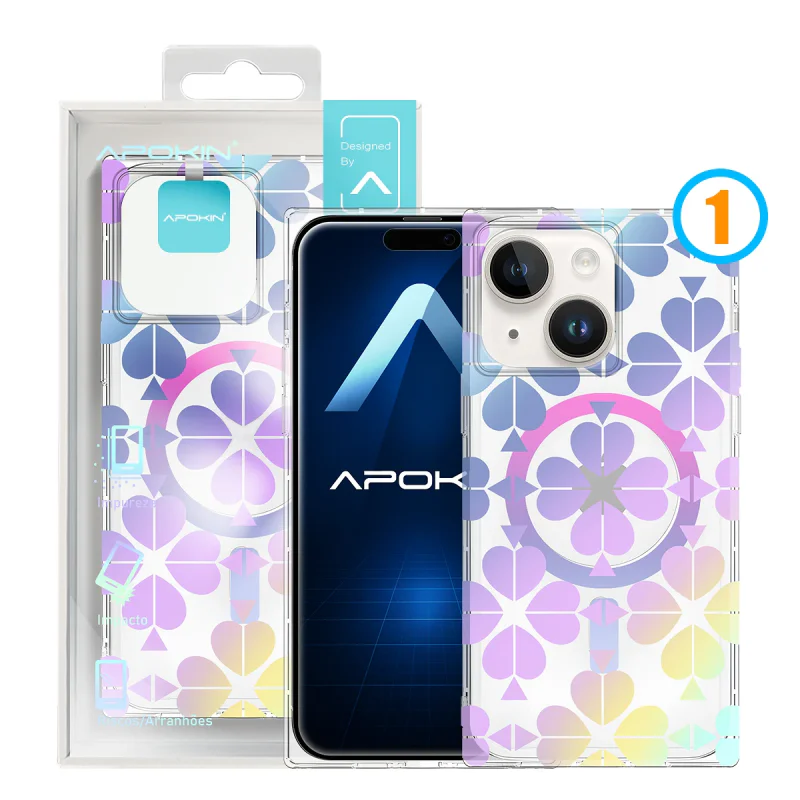 Capa Apokin para iPhone 15 Metalizada com Desenhos e MagSafe 1 - Imagem 3