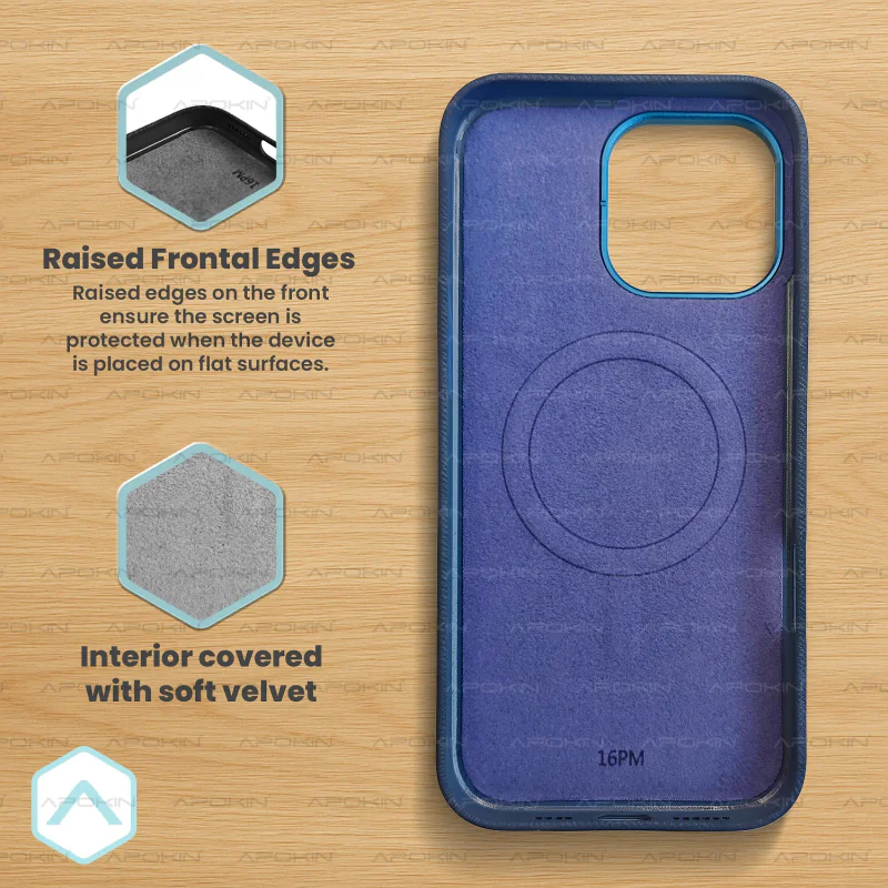 Capa Mocome Apokin para iPhone 17 Pro Max em Pele com MagSafe Pistacho - Imagem 4