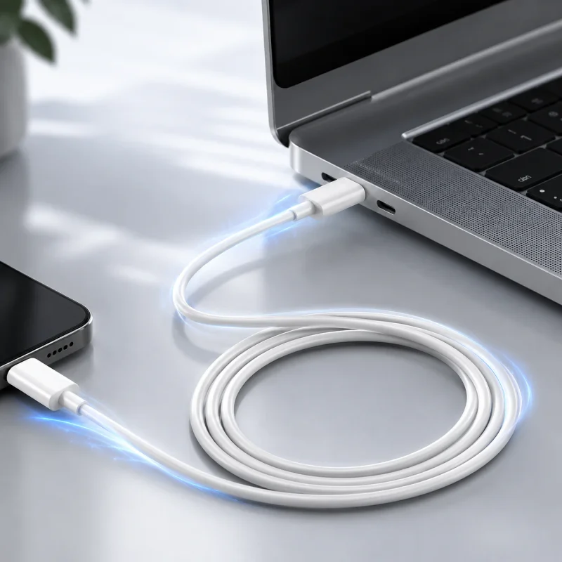 Cabo Apokin USB-C para Lightning 2 m Branco - Imagem 4