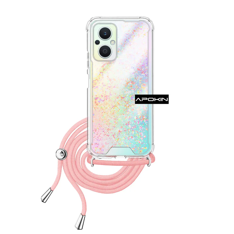 Capa Apokin para Oppo Reno 8 Lite Gel Transparente com Cordão Preto - Imagem 3