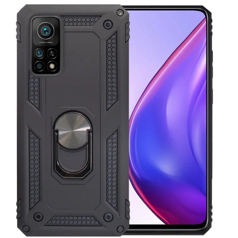 Capa Apokin para Xiaomi Mi 11 Lite Antichoque com Suporte Íman e Anel 360 Graus Preto