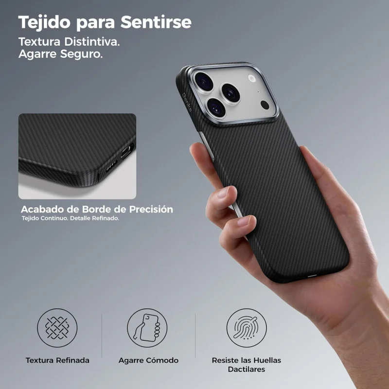 Capa Magnética Antichoque Apokin BENKS 600D Air C1 em Kevlar para iPhone 17 Pro e 18 Pro Preto - Imagem 4