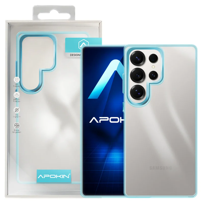 Capa Acrílica Apokin Transparente para Samsung Galaxy S25 Ultra Turquesa - Imagem 6