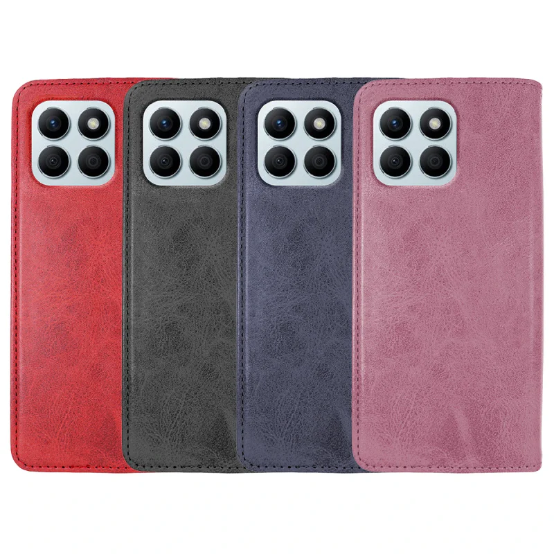 Capa Tipo Livro com Tampa Apokin para Honor X8b em Pele Sintética com Porta-Cartões Variedade de cores - Imagem 1