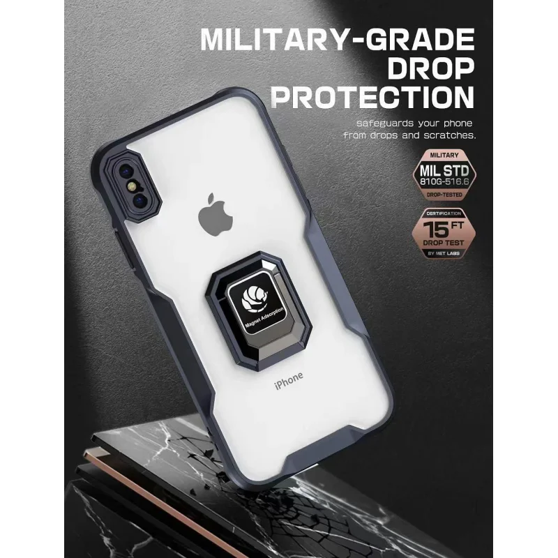 Capa Apokin para iPhone 14 Pro com Anel e Íman Preto - Imagem 6