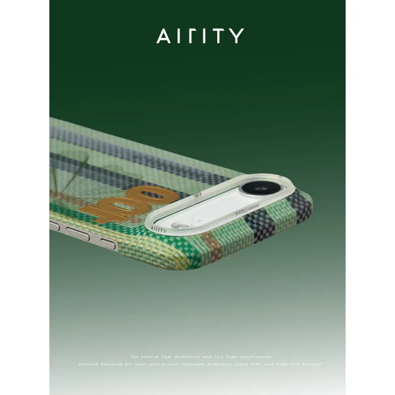Capa Apokin Airity Series para Apple iPhone 17 Pro Max e 18 Pro Max em Fibra de Aramida Verde - Imagem 2
