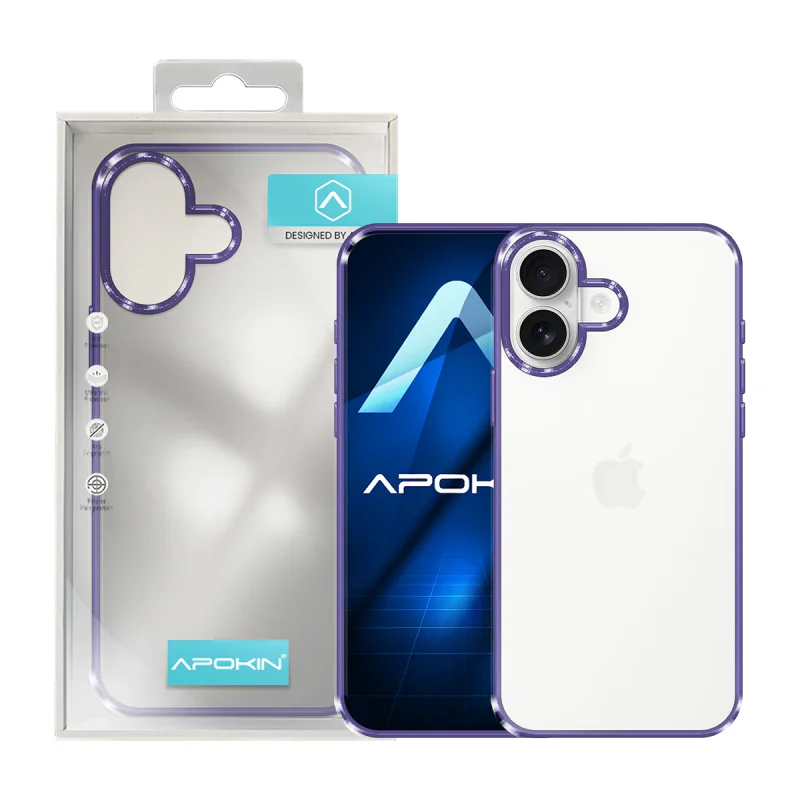 Capa Apokin Anti-Choque com Borda Colorida para iPhone 16 Azul - Imagem 3
