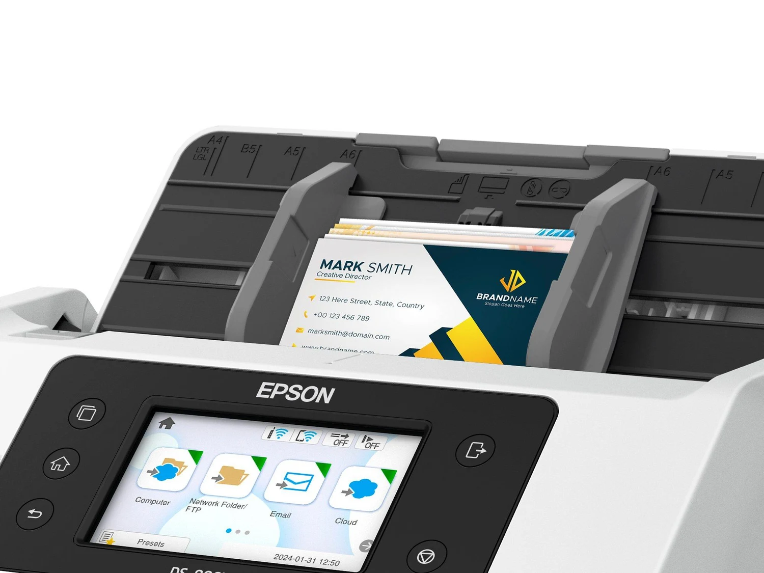 Scanner de Documentos Epson WorkForce DS-800WN A4 Duplex 50 ppm Wi-Fi com Ecrã Tátil - Imagem 3