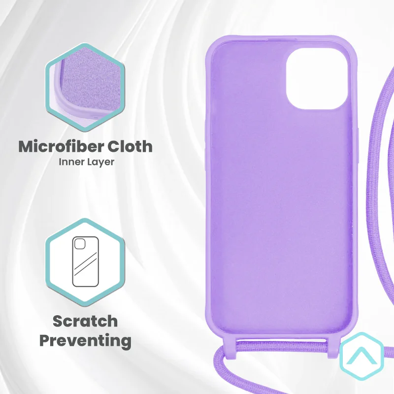 Capa Apokin para Xiaomi Redmi Note 14 Pro Plus Suave com Cordão Rosa - Imagem 3
