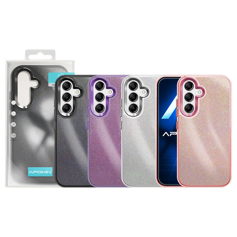 Capa Apokin para Samsung Galaxy A14 Acrílica com Purpurina Preto - Imagem 1