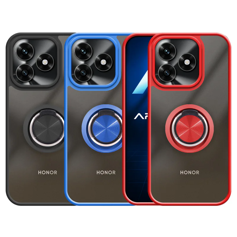 Capa Gel Apokin para Honor X5c e X5c Plus com Suporte e Íman Fumada Vermelho