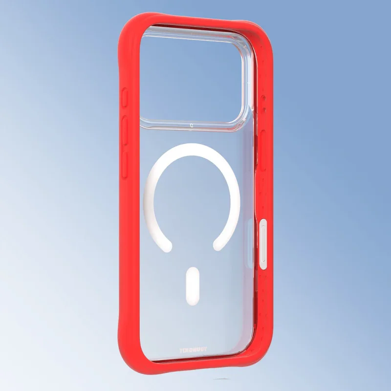 Capa Apokin Youngkit Série Dinâmica II para iPhone 17 Pro Max e 18 Pro Max Transparente com Anel Magnético Vermelho - Imagem 4