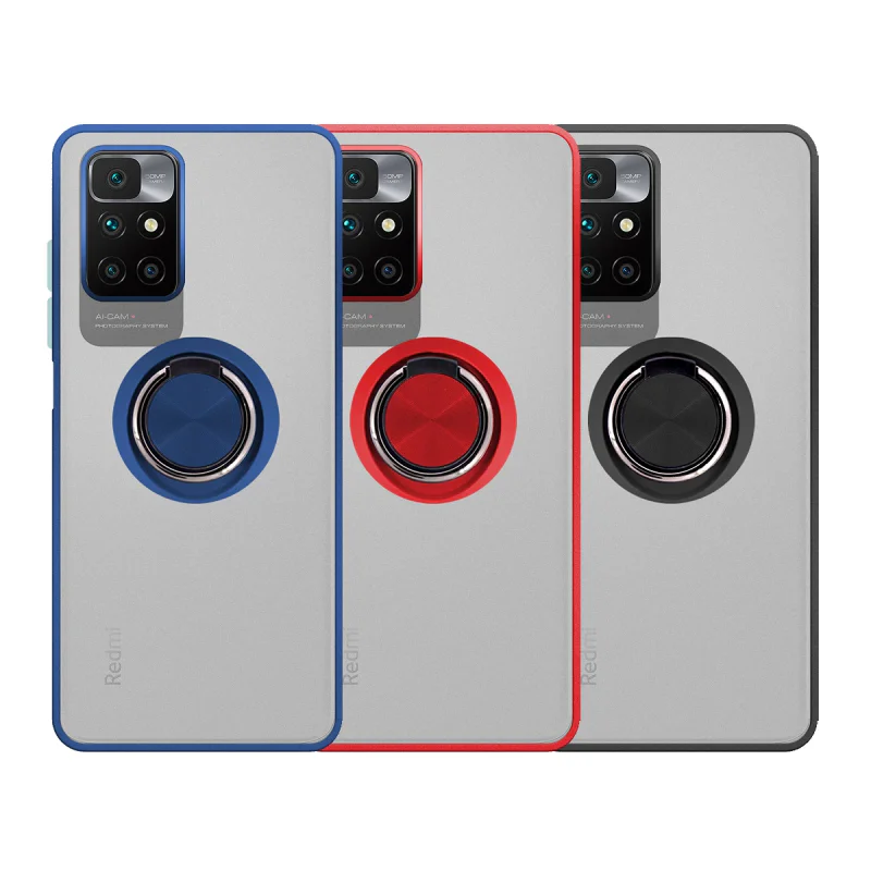 Capa Apokin para Xiaomi Redmi 10 Gel Fumado com Íman e Suporte Azul - Imagem 1