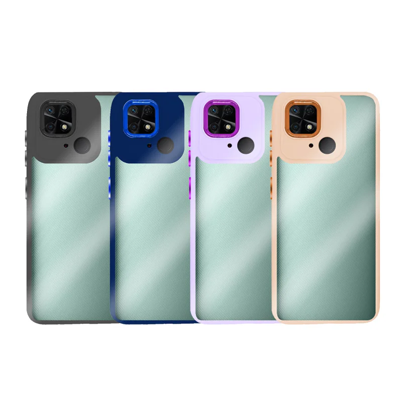 Capa Apokin para Xiaomi Redmi 10C Transparente Antichoques com Bordo de Câmara em Alumínio Preto - Imagem 1