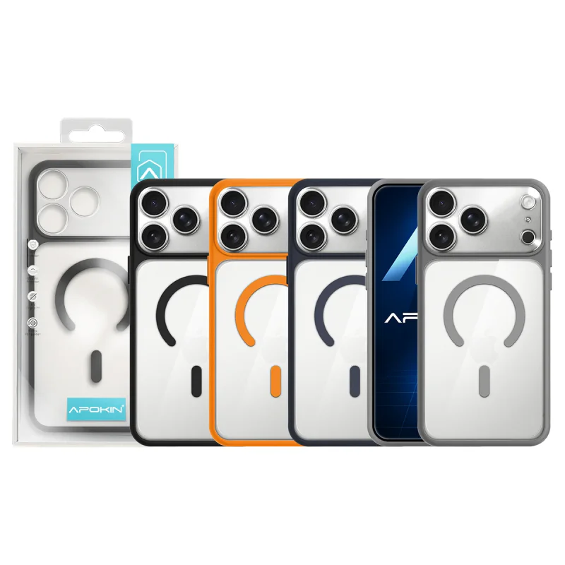 Capa Apokin Premium para Apple iPhone 17 Pro e iPhone 18 Pro em Silicone com MagSafe Cinzento