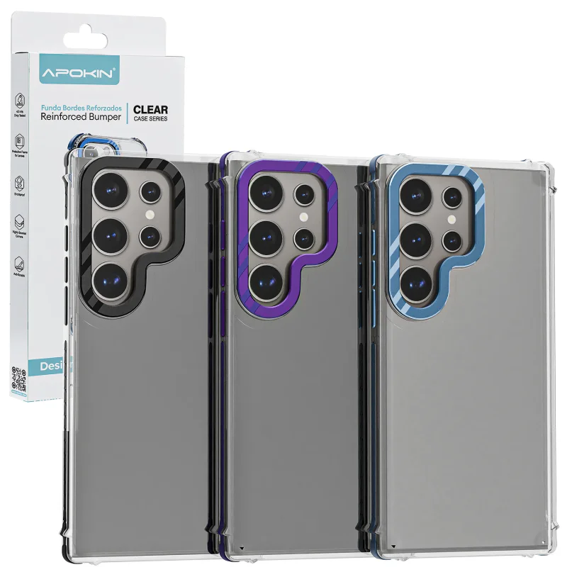 Capa Antichoque Apokin para Samsung Galaxy S25 Ultra Efeito Pedra Azul - Imagem 1